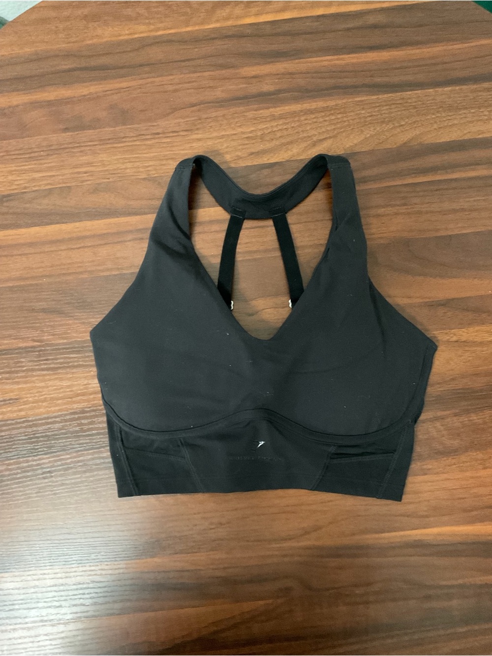 Whitney Simmons x Gymshark Black Racerback Double-Strap Sports Bra with V-Neck